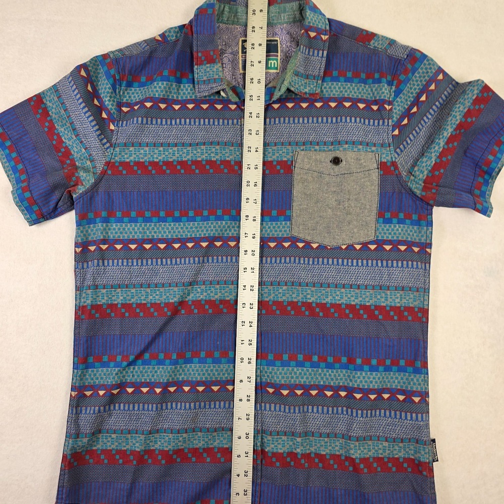 Modern Amusement Men's Medium Button Up Shirt Geometric Tribal Pattern - Picture 7 of 8